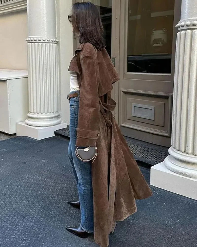 ESMERALDA - Suede long coat - Image 4