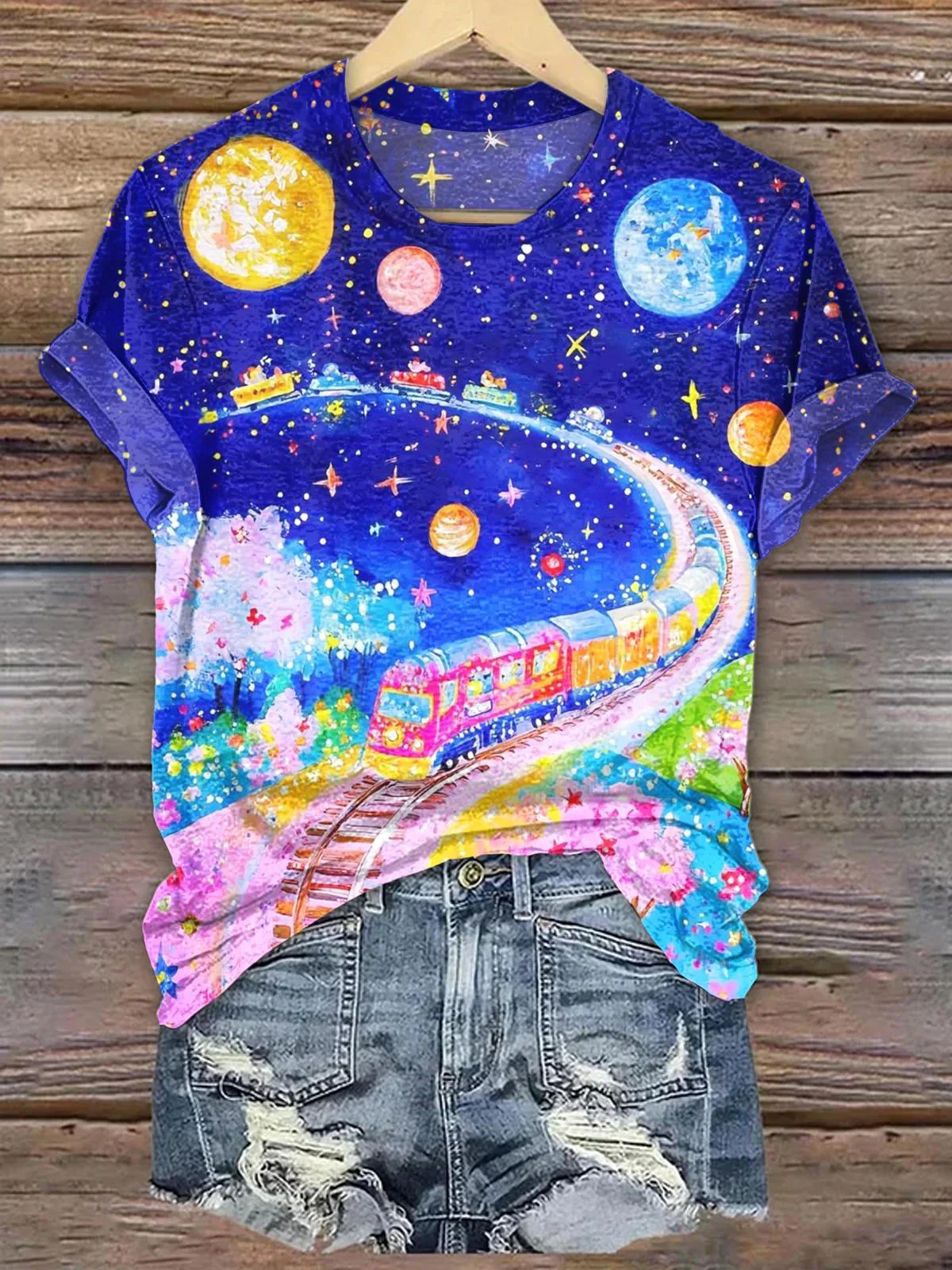 Fantasy Space Crew Neck T-shirt