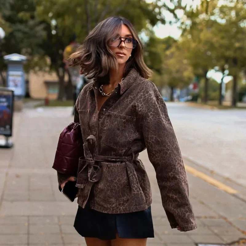 Fashion Animal Pattern Printing Lapel Coat - Image 2