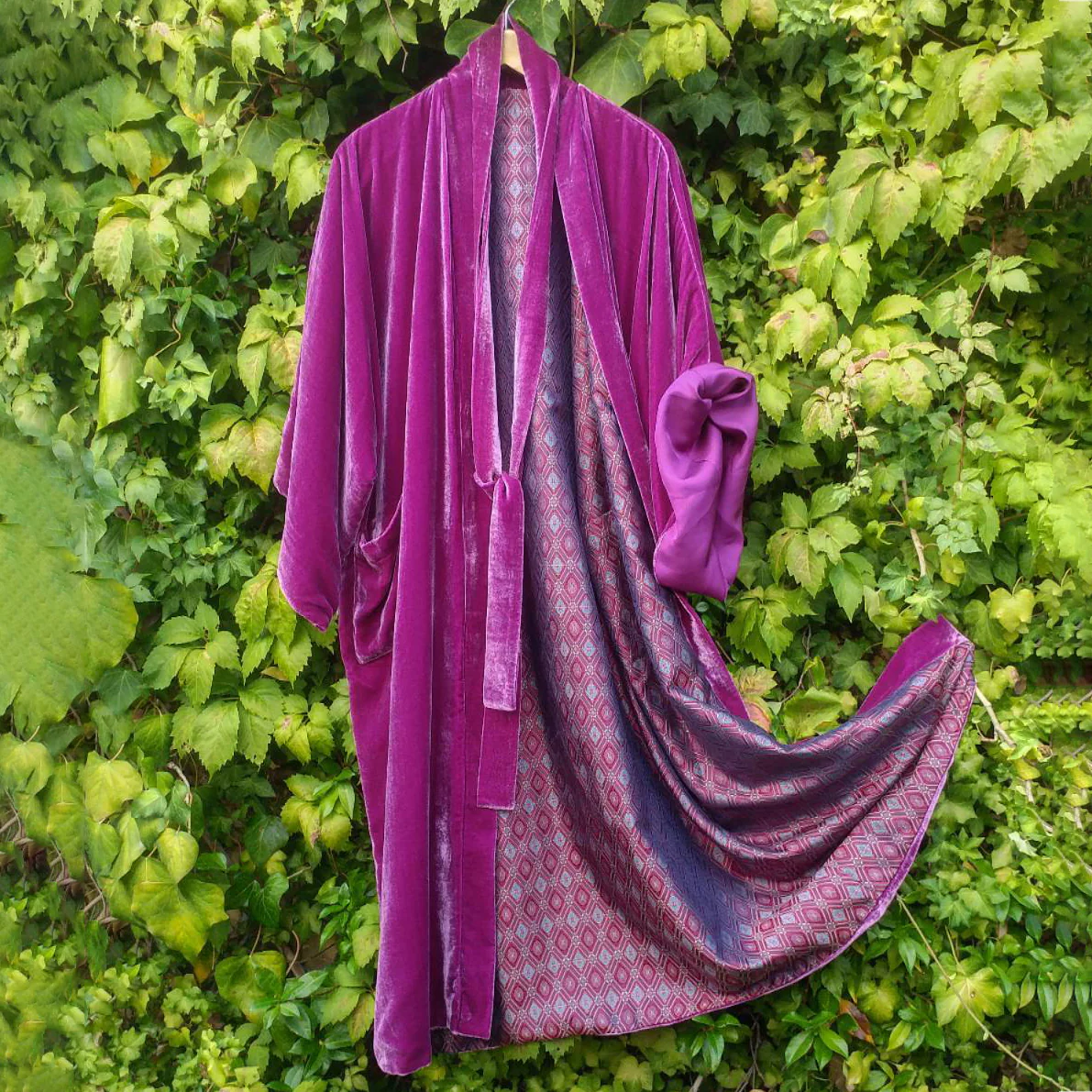 Fashion Casual Lined Printed Kimono Duster - Image 3