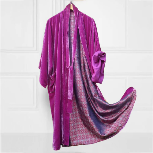 Fashion Casual Lined Printed Kimono Duster - Image 4