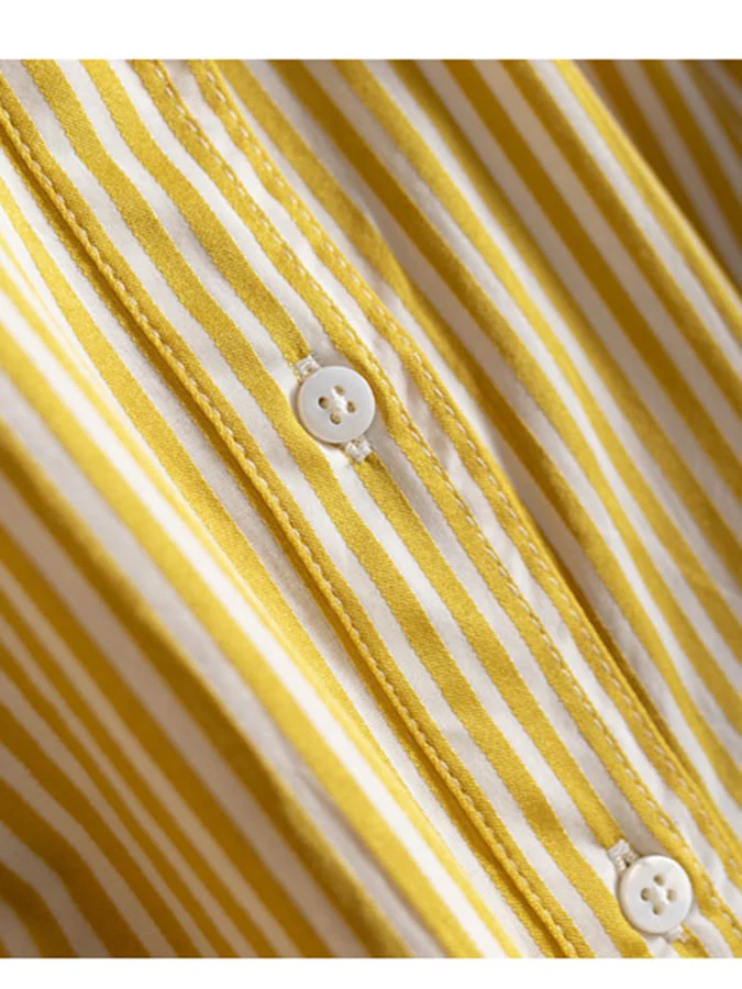Fashion Casual Striped Shirt Dress - Image 11