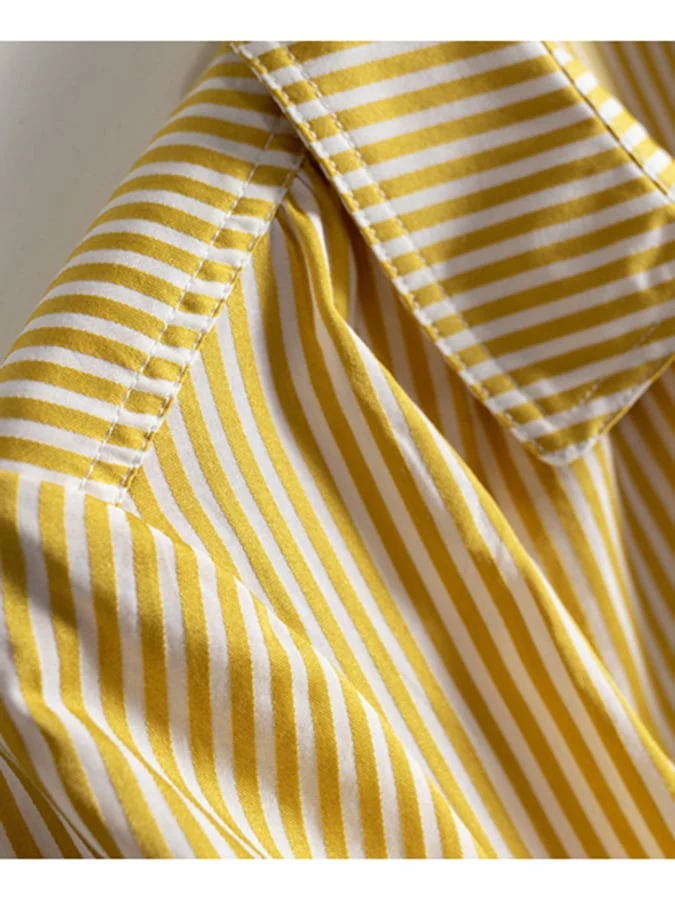 Fashion Casual Striped Shirt Dress - Image 13