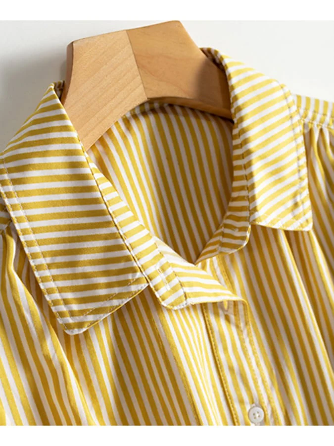 Fashion Casual Striped Shirt Dress - Image 14