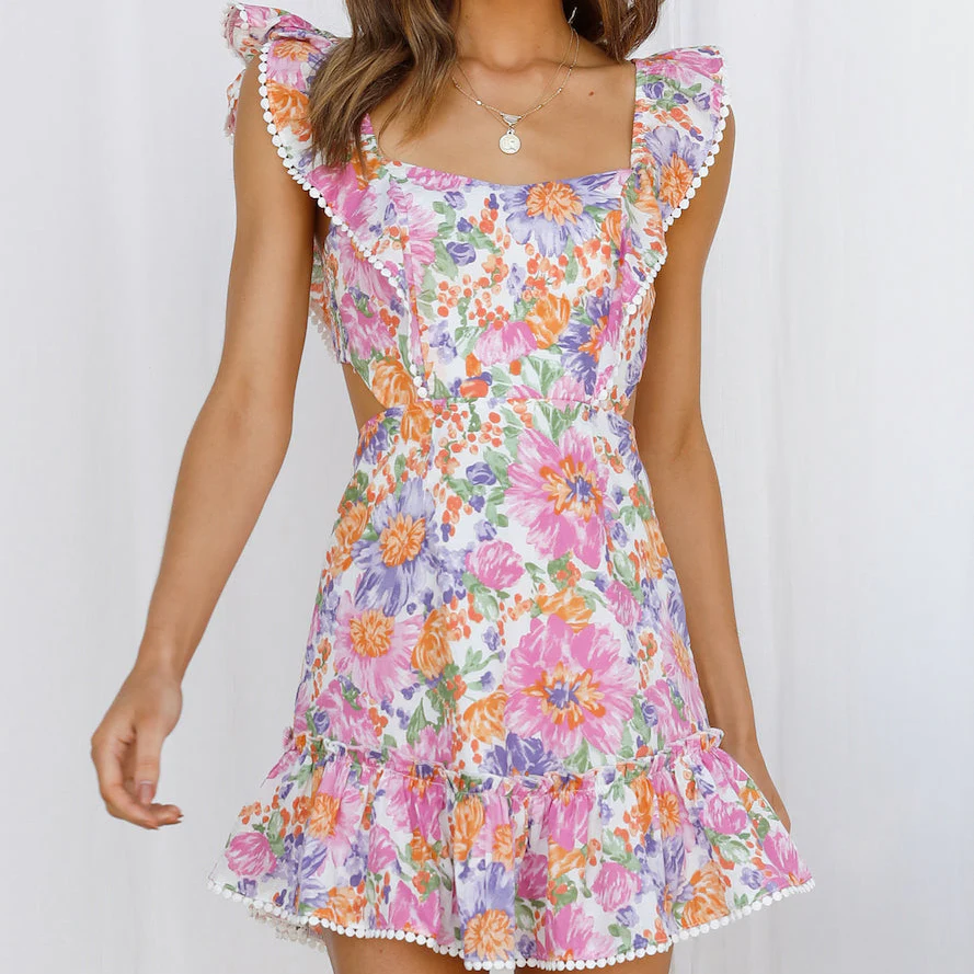 Fashion Floral Art Dress - Image 4
