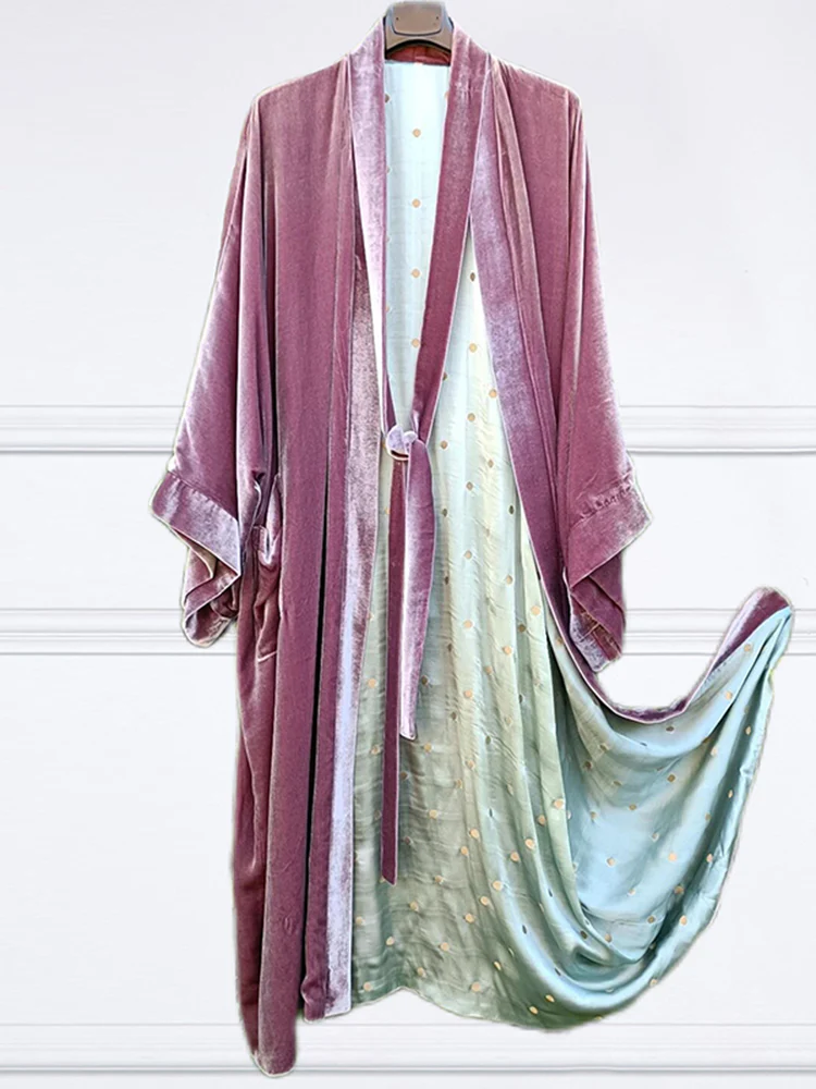 Fashion Simple Lined Print Kimono Duster - Image 3