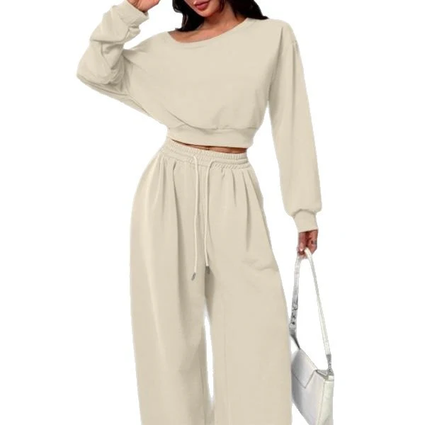 Fashion Slim-fit Off-the-shoulder Navel Solid Color Casual Pants Suit - Image 5