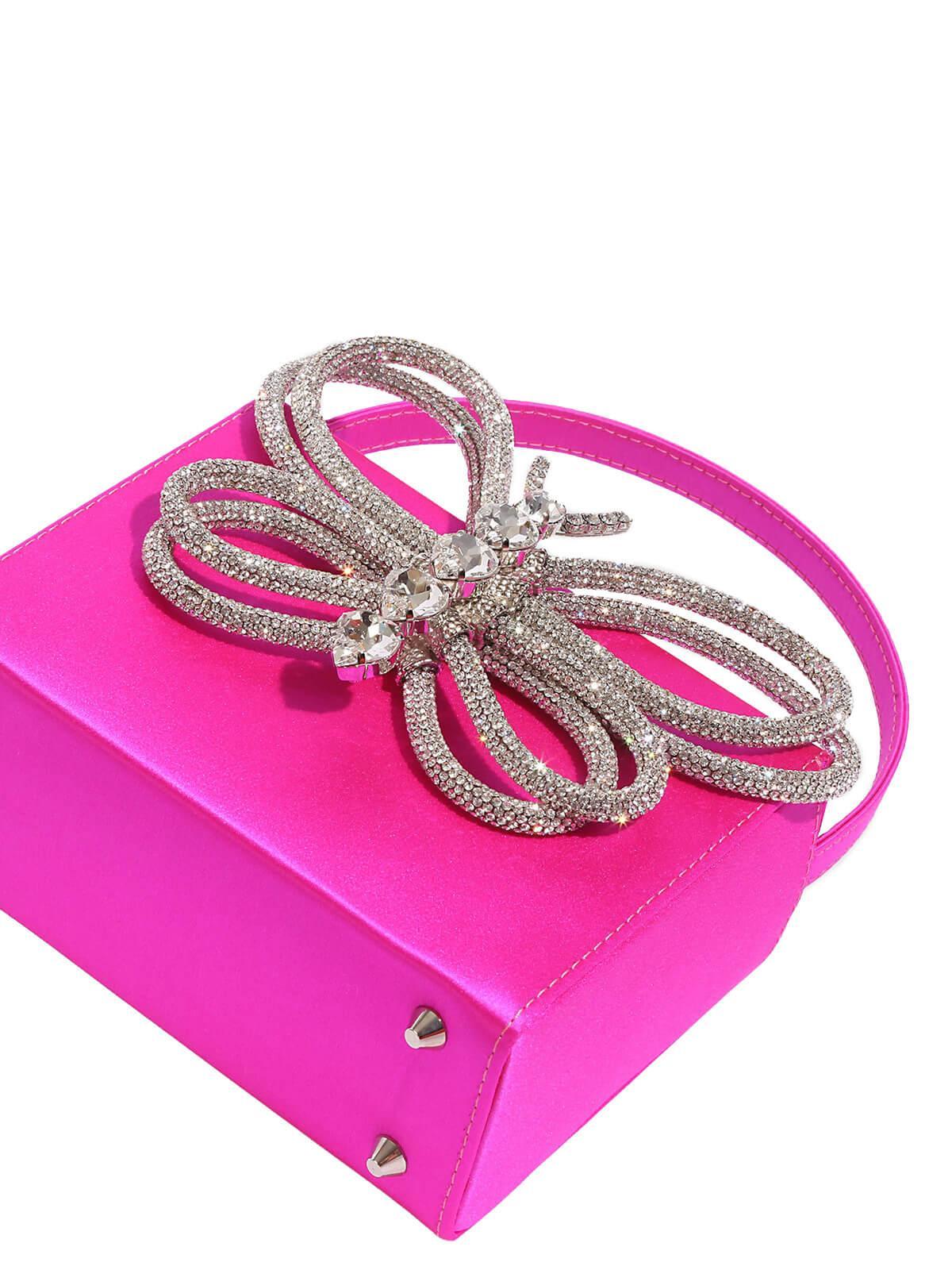 Fia Crystal Butterfly Clutch In Hot Pink - Image 7