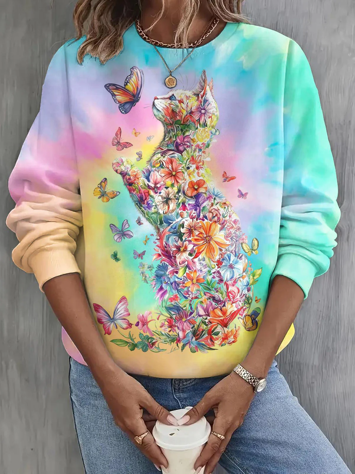 Flower Long Sleeve Casual Top
