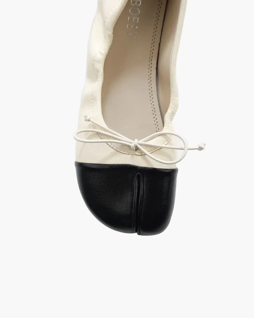 Foldable Color Block Tabi Flats - Image 4