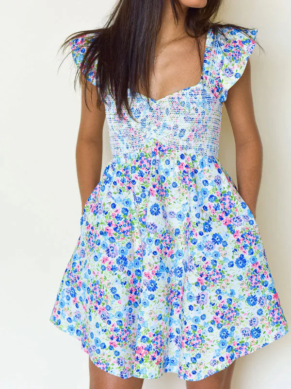 Frill pleated dress