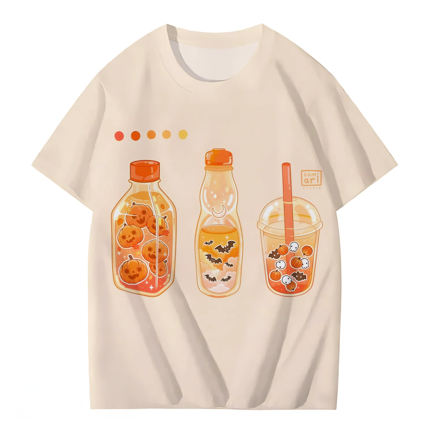 Fun Halloween illustrations Crew Neck T-shirt