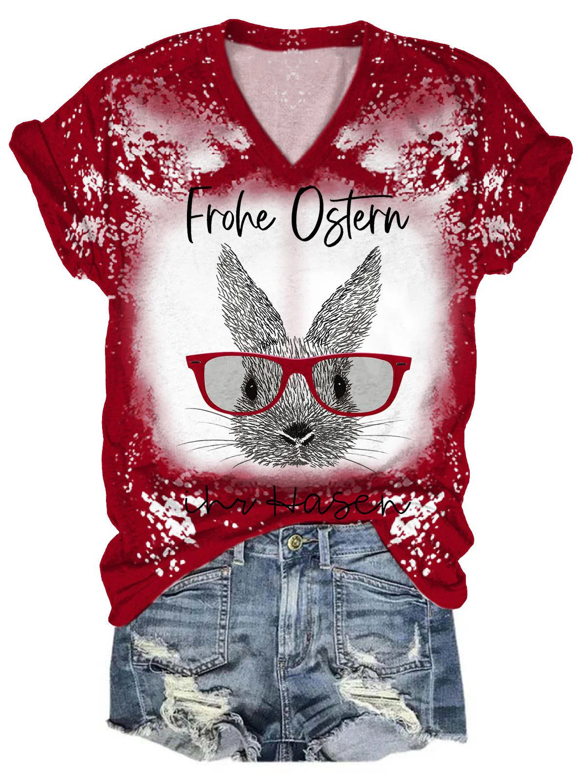 Fun Rabbit V-neck T-Shirt