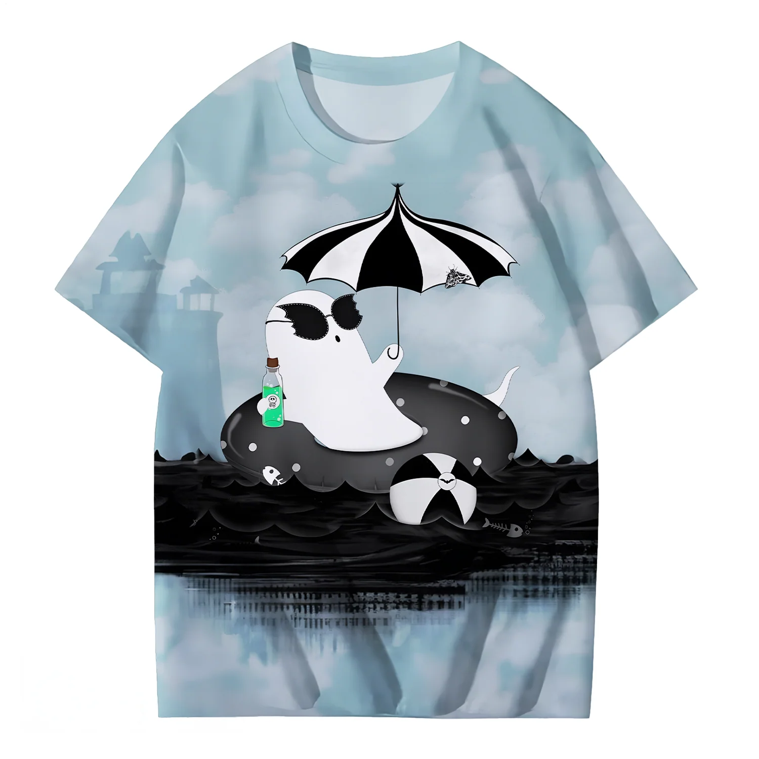 Fun Spooky Halloween Crew Neck T-shirt