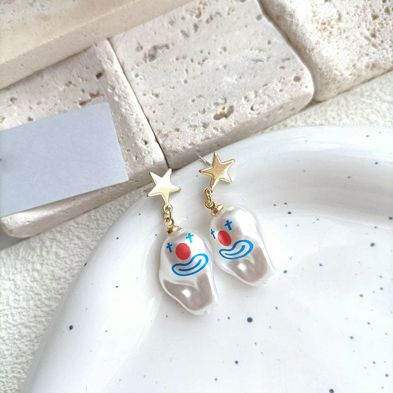 Funny Baroque Pearl Joker Earring - Image 3