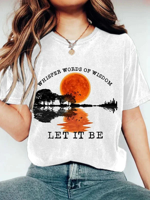 Women's Whisper Words Of Wisdom Let It Be Print Casual T-Shirt - Image 2