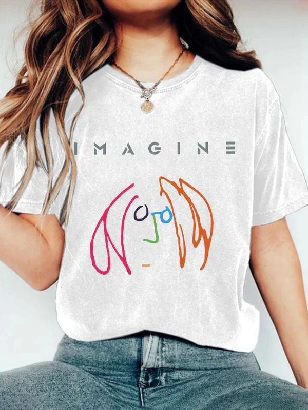 Women's Old Hippies Print Casual T-Shirt - Image 6