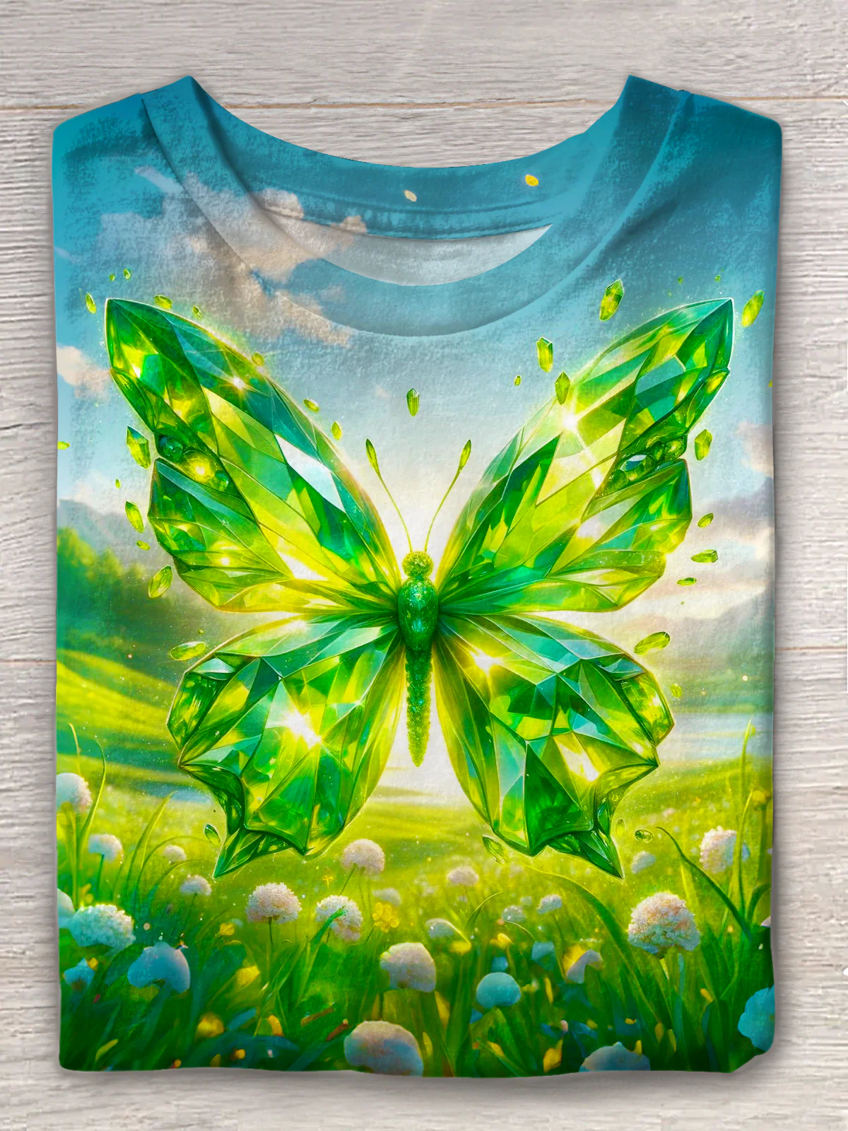 Gemstone Butterflies Crew Neck T-shirt