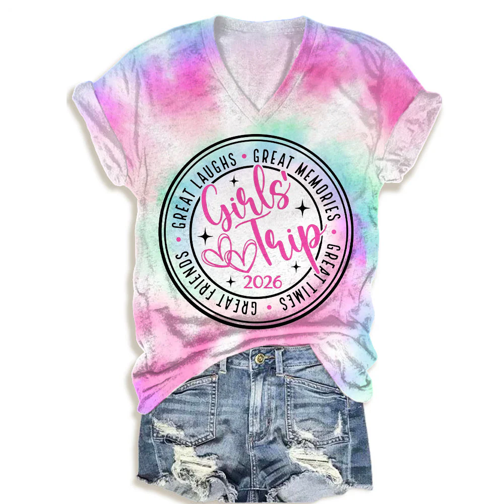 Girls Travel V-neck T-Shirt