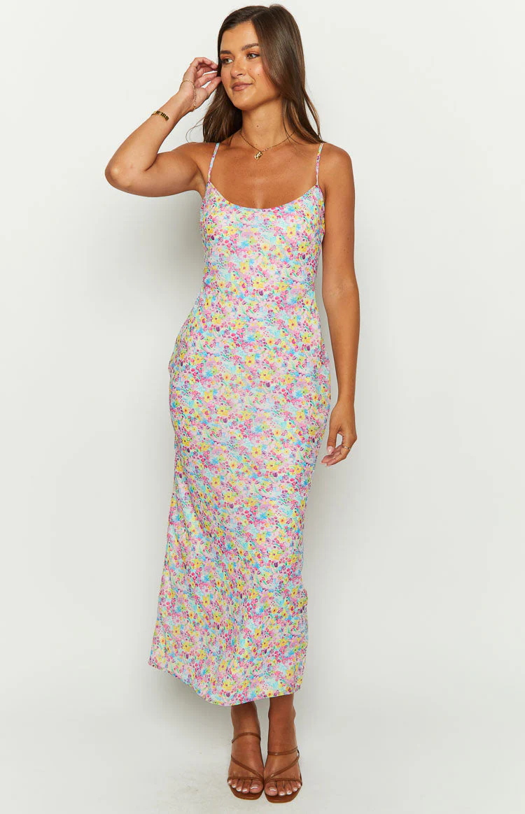 Good Days Painted Floral Pink Maxi Dress - Image 3