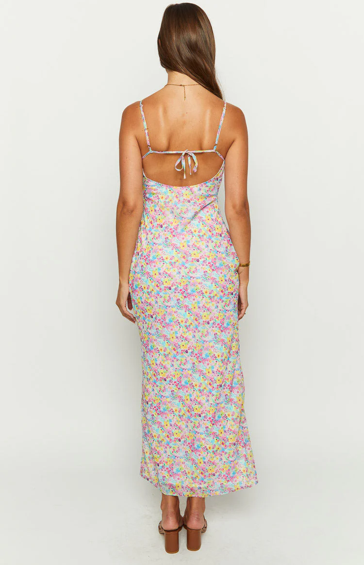 Good Days Painted Floral Pink Maxi Dress - Image 5