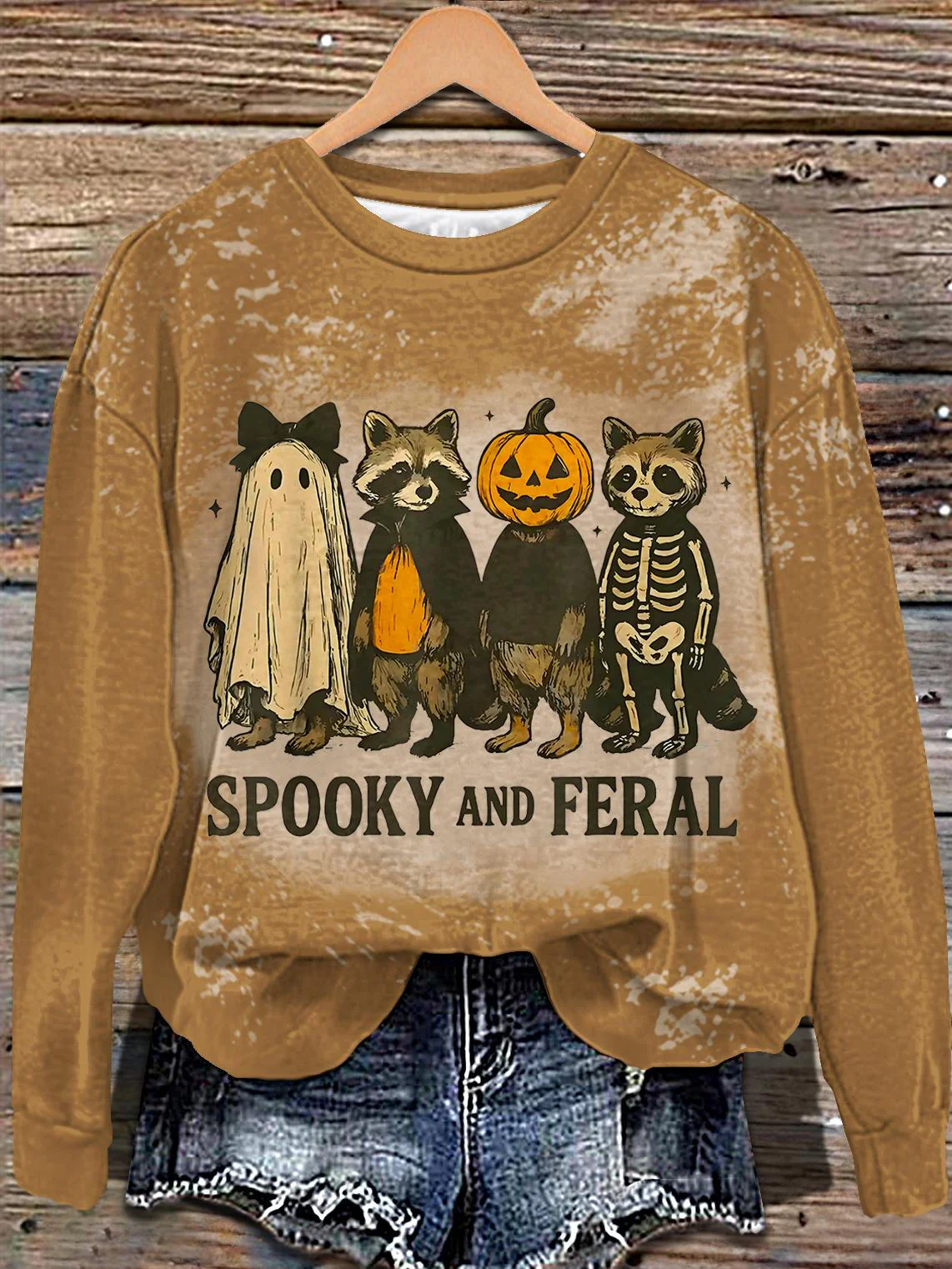 Halloween Print Long Sleeve Casual Top