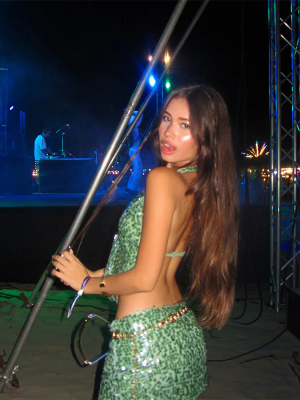 Halter neck backless sequin set - Image 2