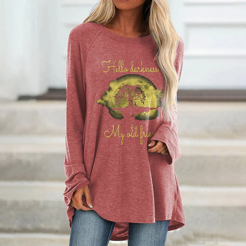 Hello Darkness My Old Friend Printed Loose T-shirt - Image 3