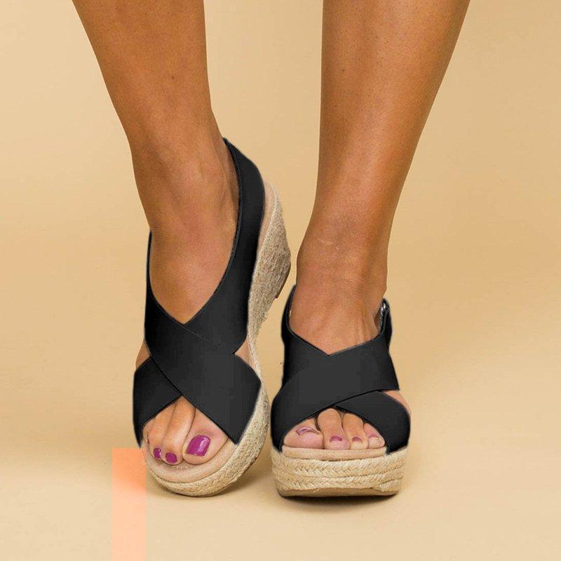 Hemp Rope Shoes Wedge Hemp Rope Women's Shoes Large Size - Image 5