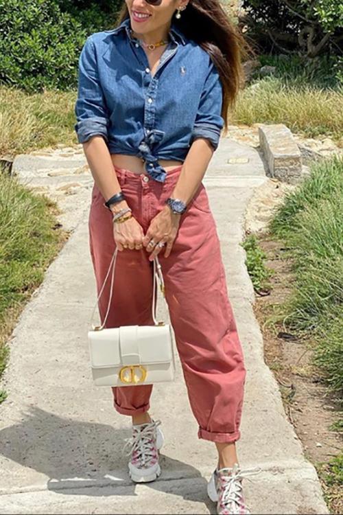 High Waist Denim Bloomers - Image 28