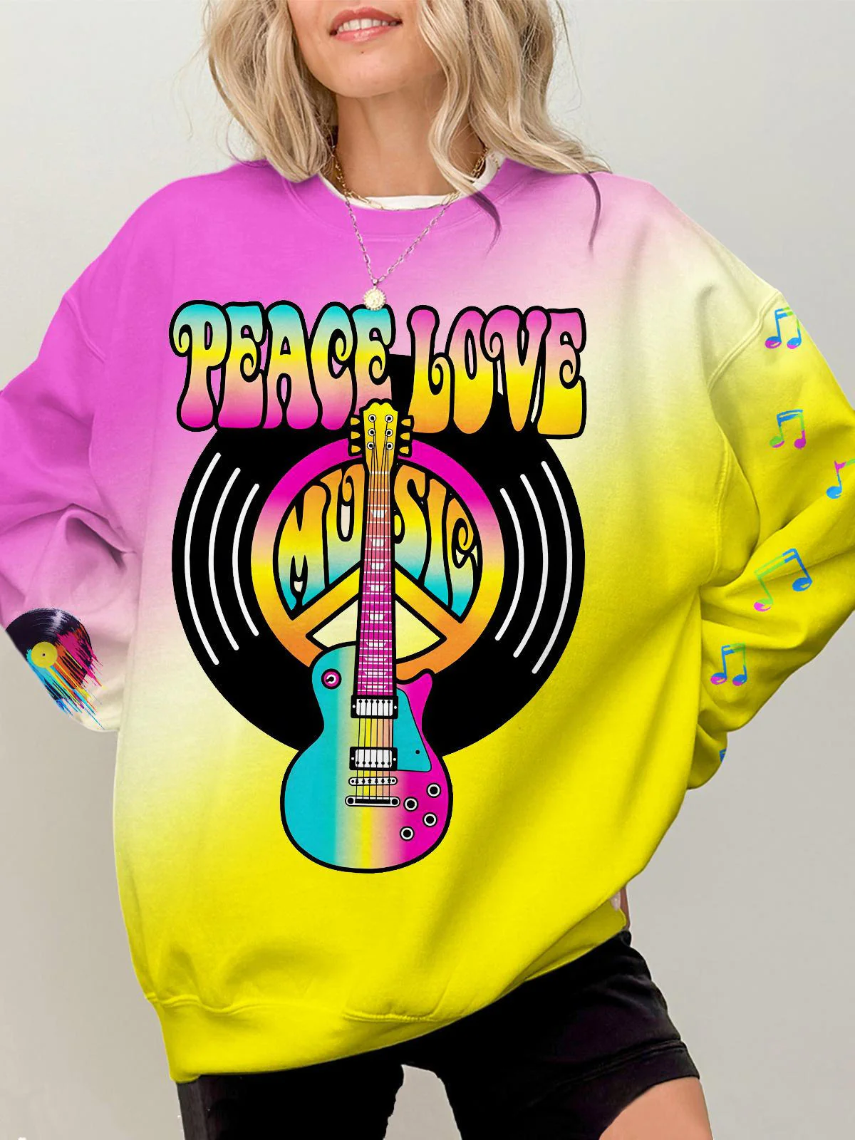 Hippie Colorful Printed Long Sleeve Casual Top