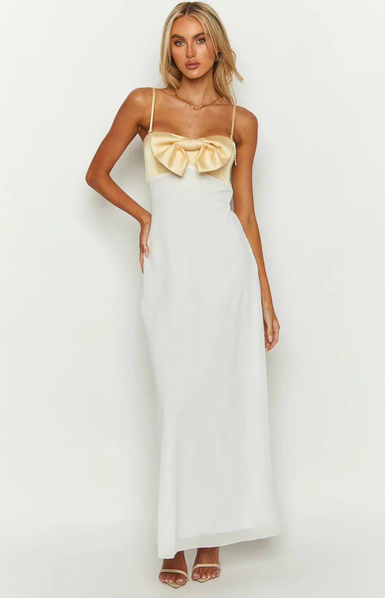 Honeydew Yellow Bow Maxi Dress - Image 2