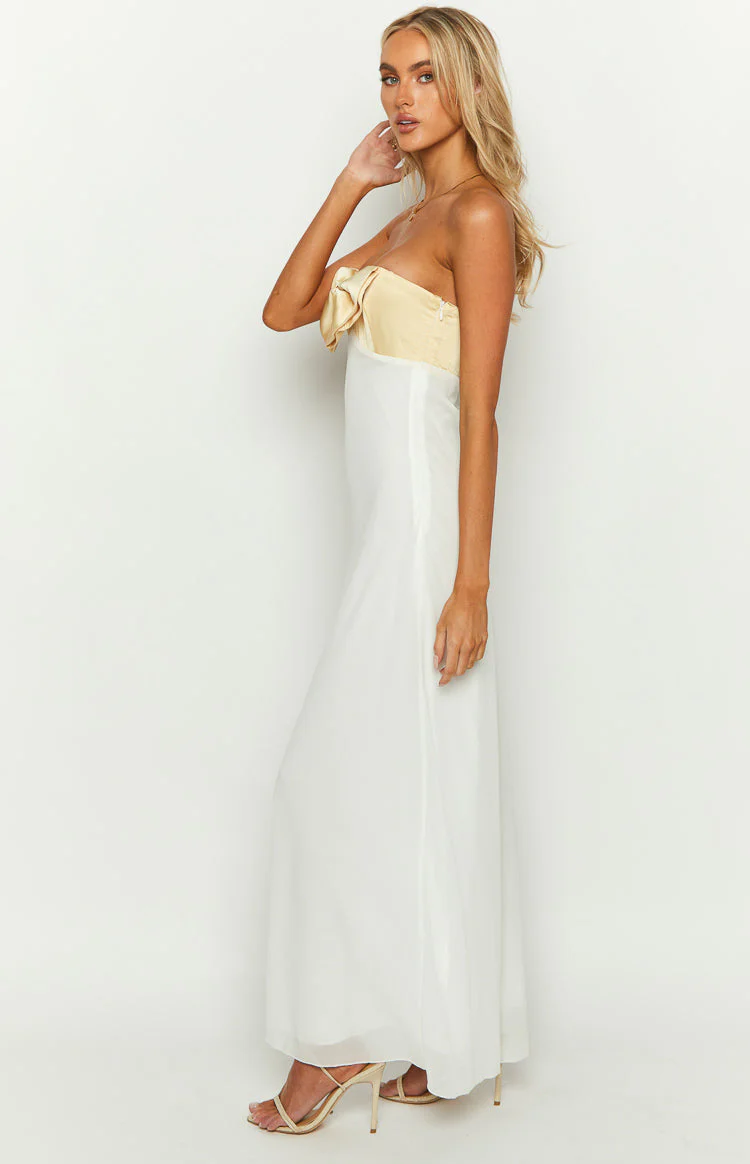 Honeydew Yellow Bow Maxi Dress - Image 4