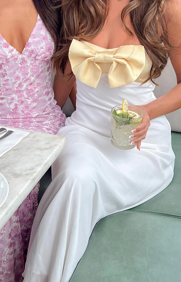 Honeydew Yellow Bow Maxi Dress - Image 8