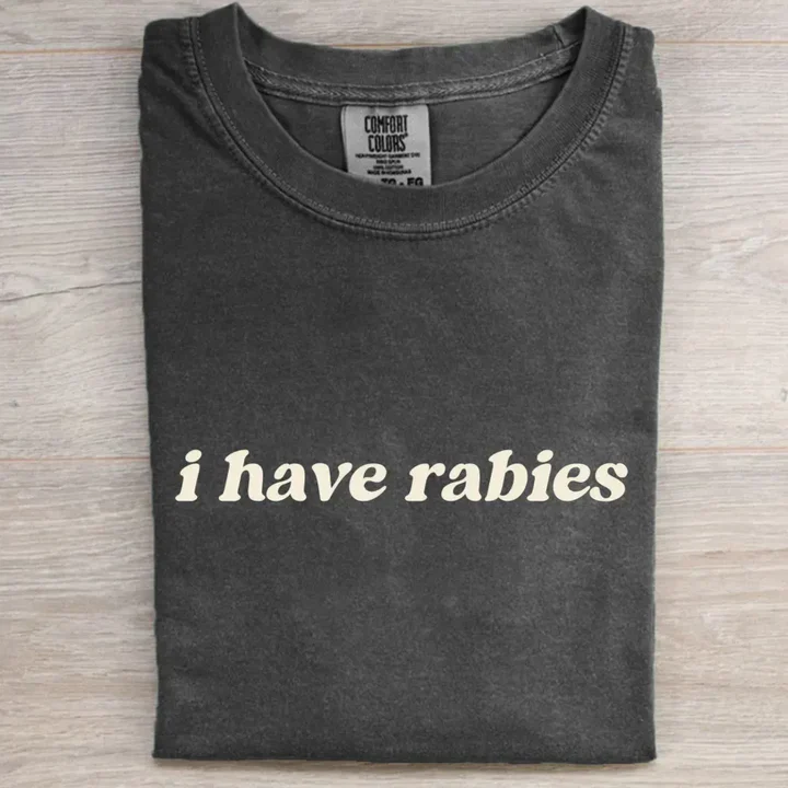 I Have Rabies Funny Retro T-shirt - Image 2