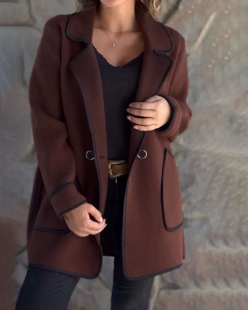 JUIA - Contrast Color Casual Jacket - Image 2