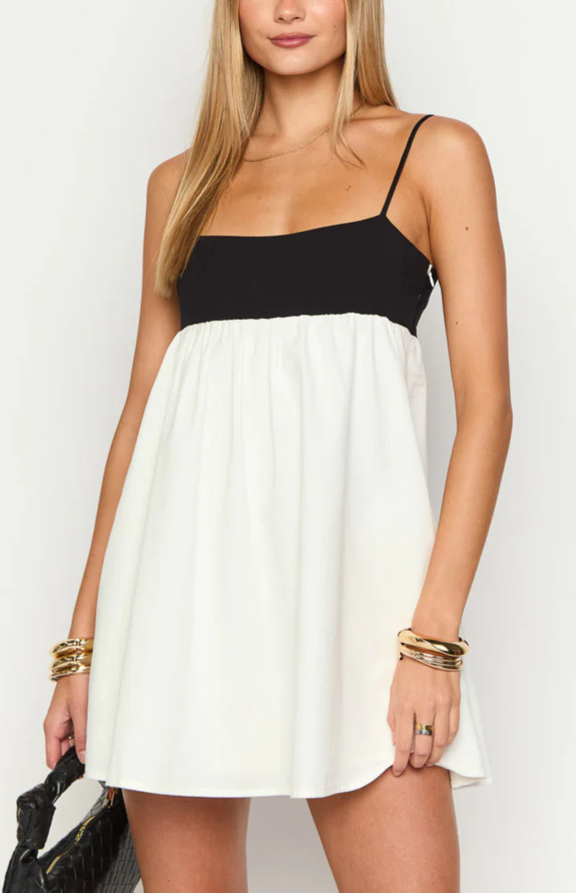Karia White Contrast Mini Dress - Image 2