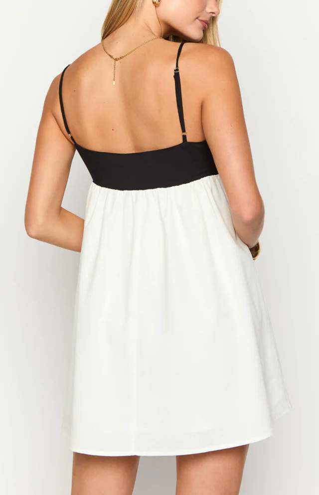 Karia White Contrast Mini Dress - Image 5