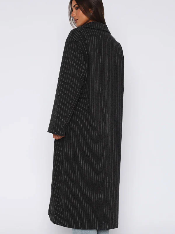 Lapel neck stripes trench - Image 2