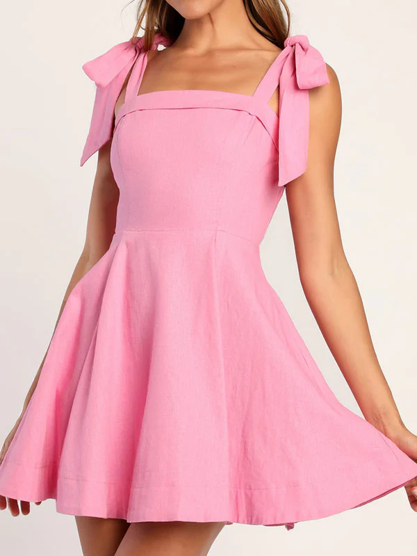 Lightpink tie up dress - Image 3