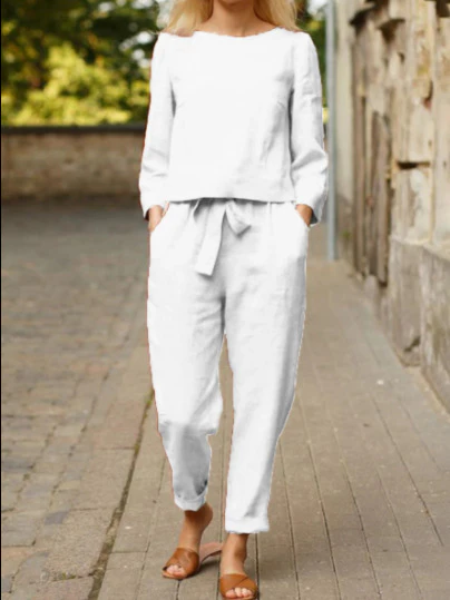 Women's Solid Color Fashion Leisure Suit Two-piece Set Suit - Image 11