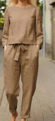 Women's Solid Color Fashion Leisure Suit Two-piece Set Suit - Image 14