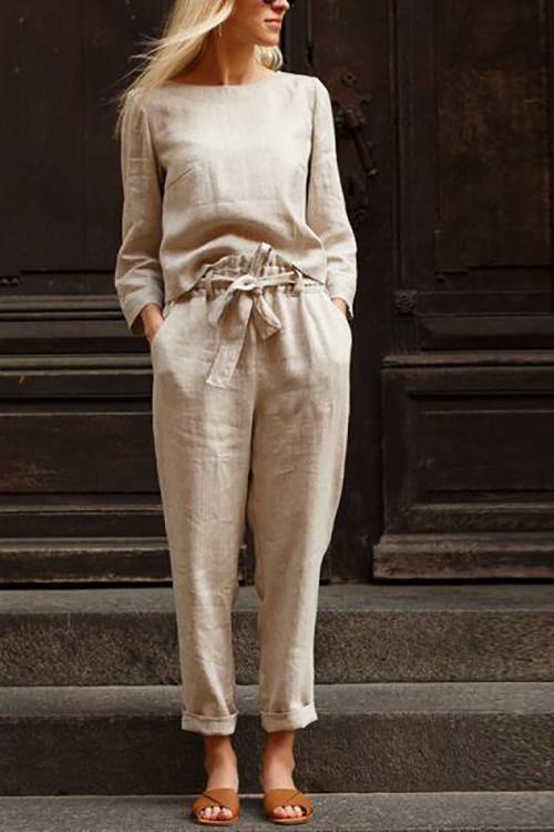 Women's Solid Color Fashion Leisure Suit Two-piece Set Suit - Image 7