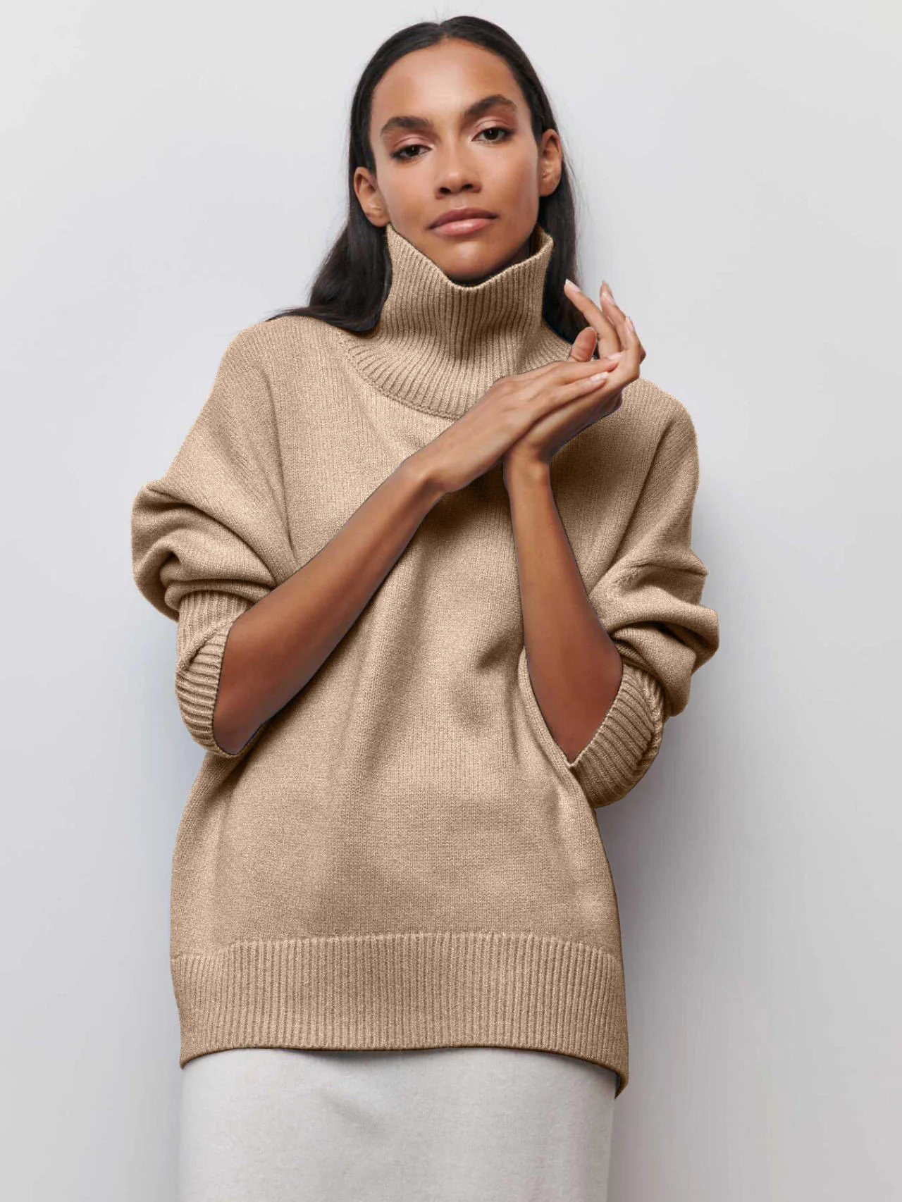 Long-sleeved Pullover Solid Color Sweater - Image 12