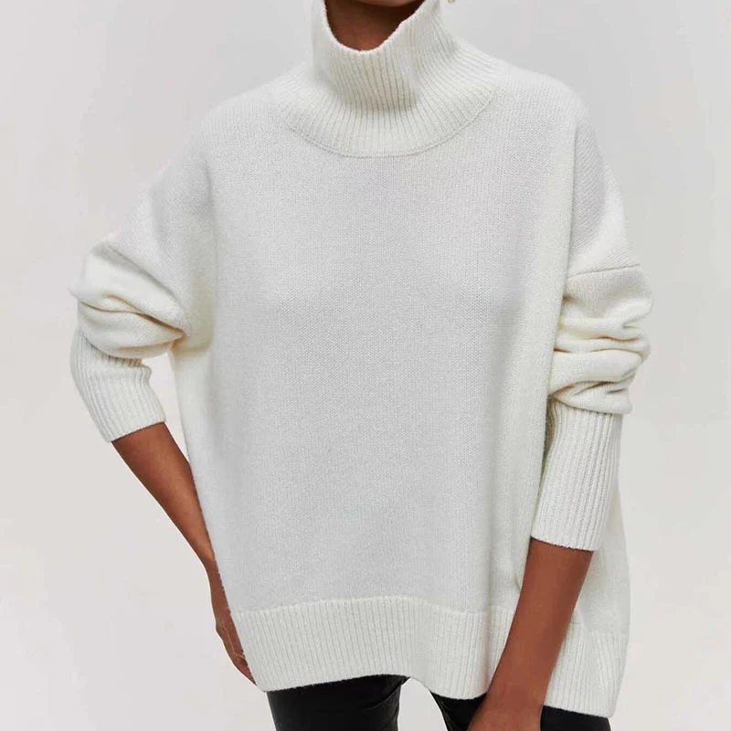 Long-sleeved Pullover Solid Color Sweater - Image 13