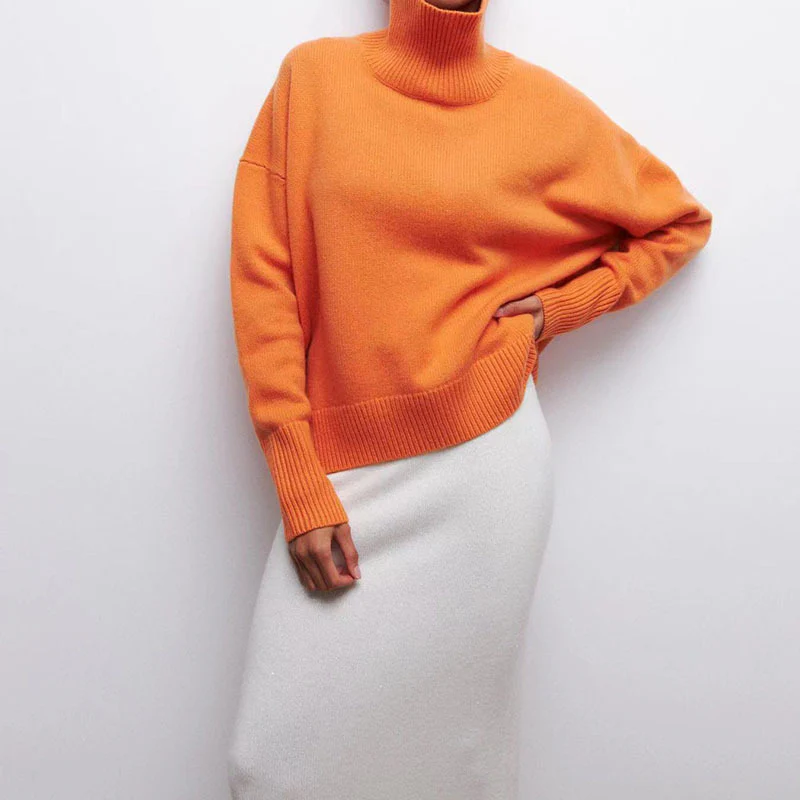 Long-sleeved Pullover Solid Color Sweater - Image 2