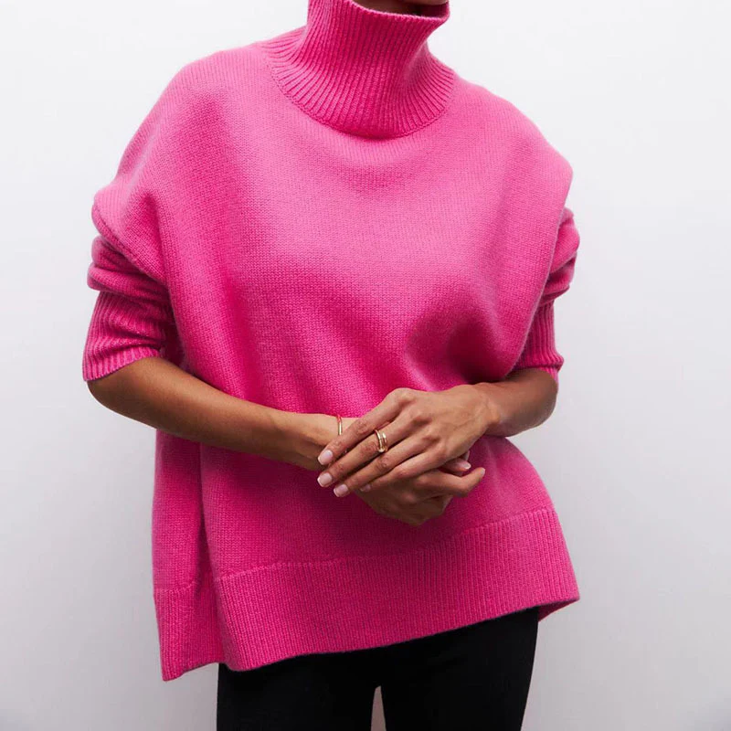 Long-sleeved Pullover Solid Color Sweater - Image 3