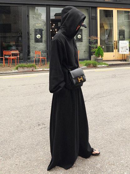 Loose Urban Gray Wide Leg Elastic Waist Pants - Image 16