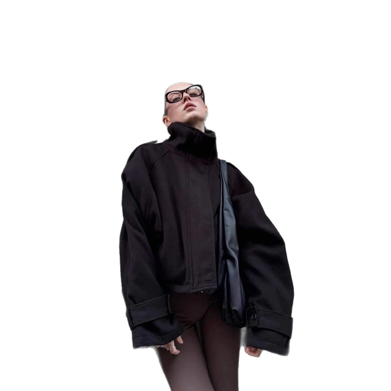 Loose Versatile Stand Collar Short Woolen Coat - Image 5