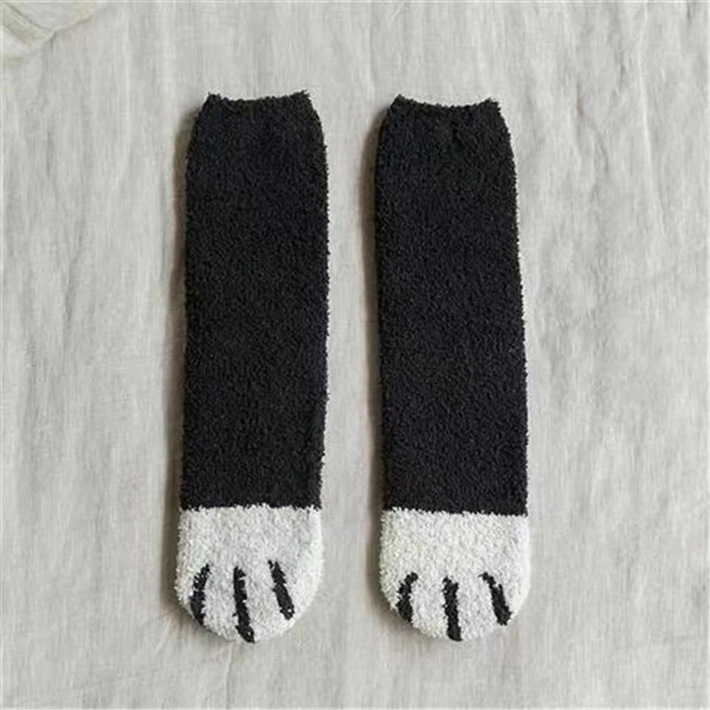 Lovely Cat Paw Inspired Fuzzy Plush Socks - Image 5